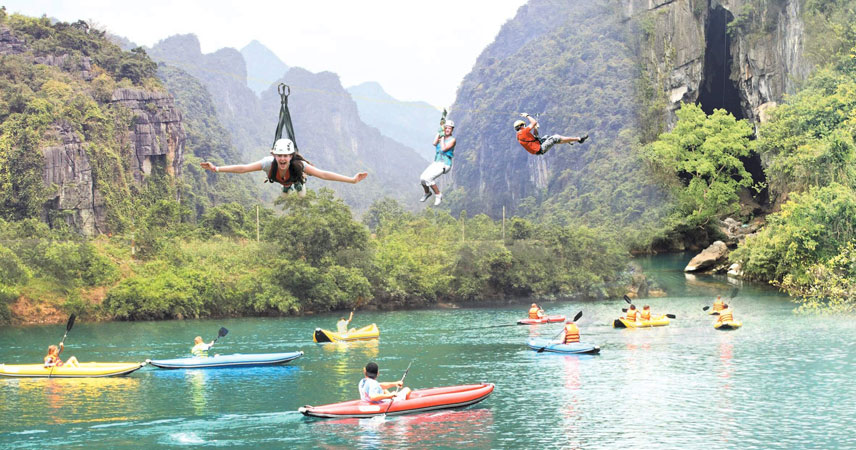 Have a Mud Bath in Tối (Dark) Cave and Zipline on the Chày River