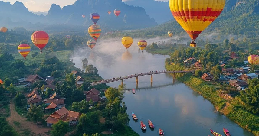 Hot-air Balloon experience in the Nam Song River