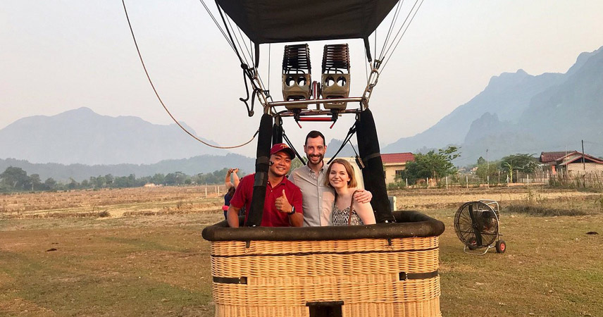 Hot air ballooning in Vang Vieng is a peaceful experience