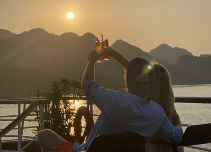 Enjoy the sunset party on Halong Bay